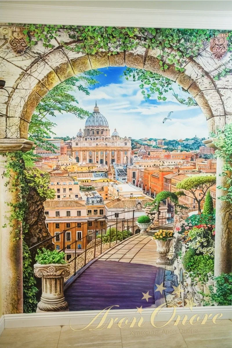 Роспись стен обманка, нарисовать